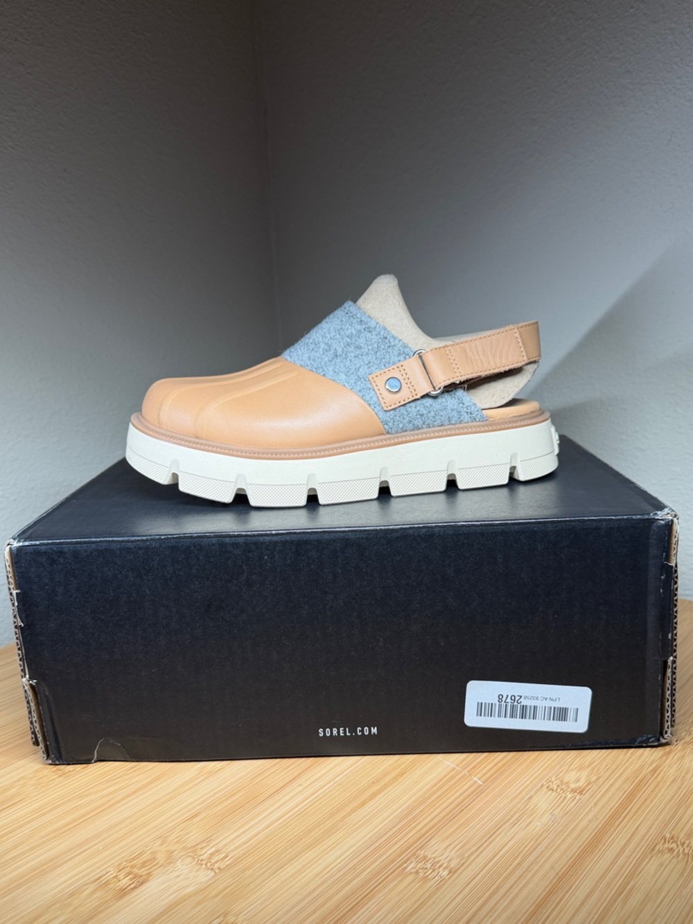 Sorel Women’s Tawny Bluff/Bleached Ceramic Rein CB Clog Slingback NIB Sz 7